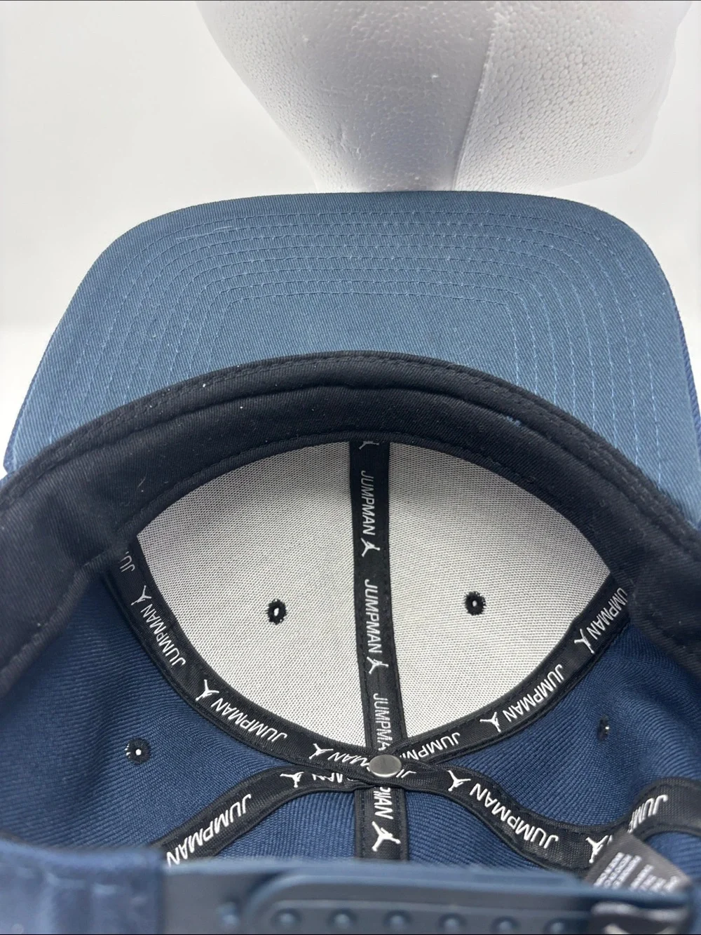 Jordan Men's Navy Blue Flat-Brim Cap with Black Jumpman Logo